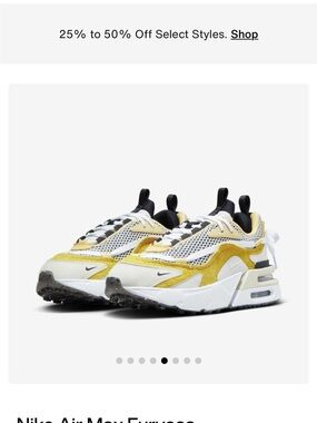 Nike Yellow and White Air Max Furyosa Sneakers